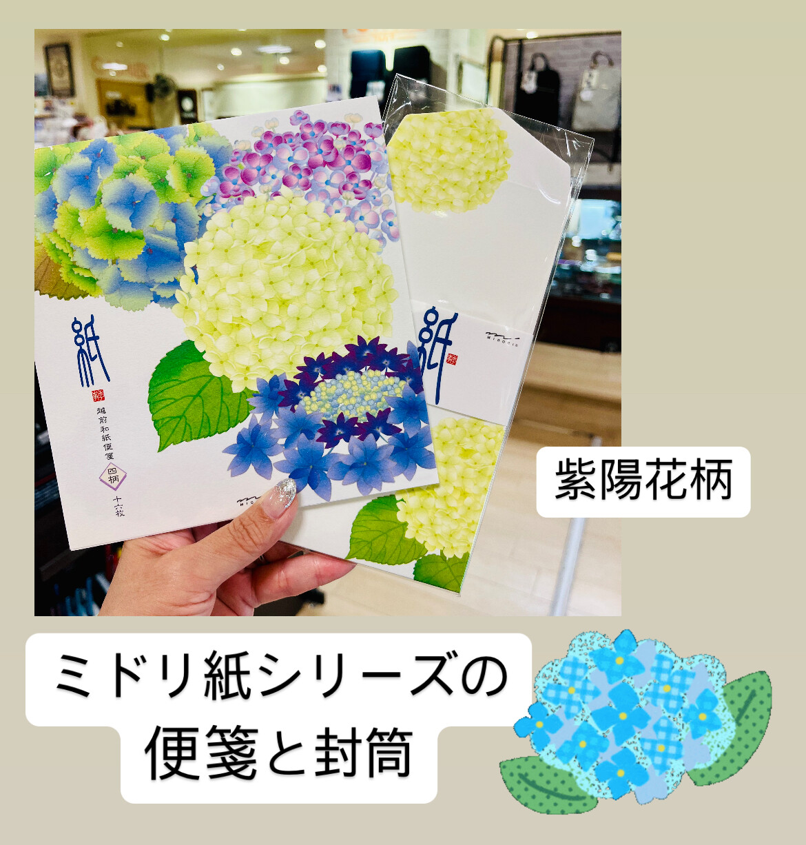 季節レター🟣初夏・紫陽花柄 | ショップブログ | 日吉東急アベニュー