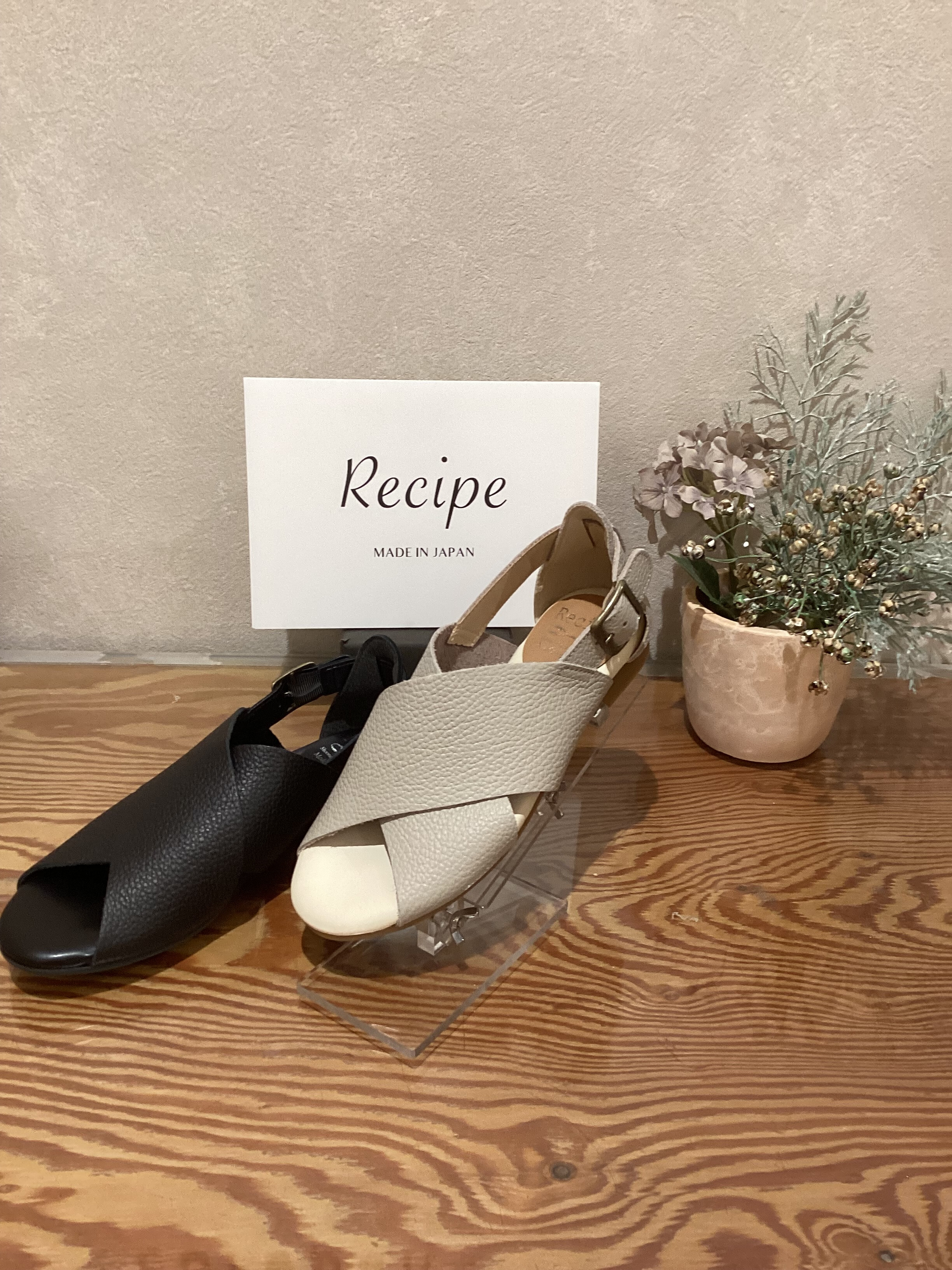 Recipe 柔らか牛革クロスシューズ　ゴールド24㎝ クロスベルトシューズ RP-544 | 履き心地にこだわった日本製の靴 