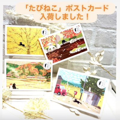 たびねこ🐈‍⬛秋のポストカード入荷！