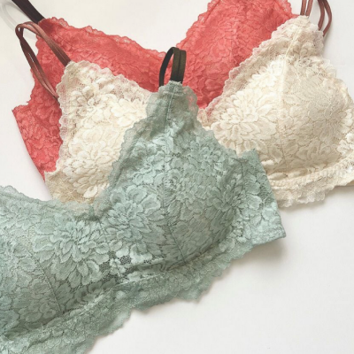 【新色入荷】レースで可愛いラクな付け心地のノンワイヤーブラジャー💐